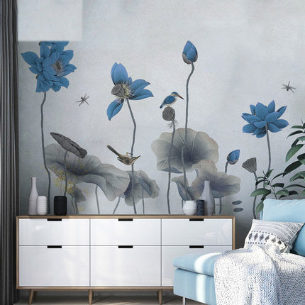 Rasmun Self-Adhesive Waterproof Wall Sticker Mural – Extra Large Plant & Flower PVC Wallpaper for Bedroom, Peel and Stick Flat Wall Decor