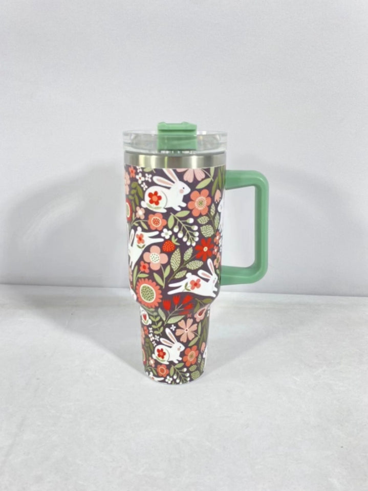 Rasmun 1200ml Insulated Stainless Steel Tumbler with Handle and Straw