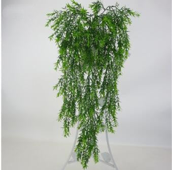 Rasmun Persian Rattan Wall Hanging – 5-Fork Artificial Green Plant for Home & Office Décor, 85cm Long
