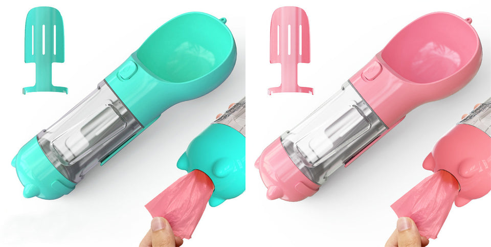 Rasmun Portable Pet Water Bottle with Food Box & Garbage Bag