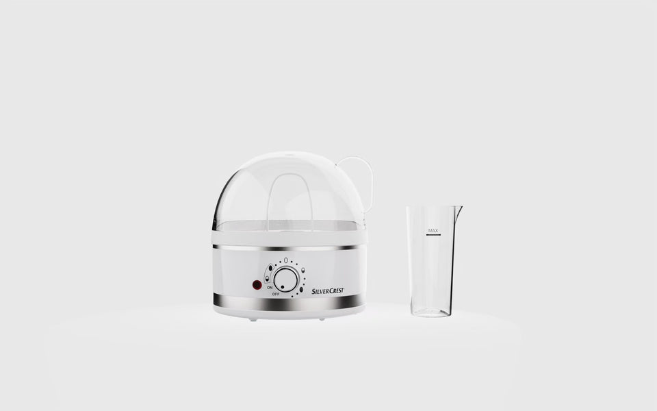 Rasmun Mini Plug-in Steam Egg Boiler – 7-Egg Cooker with Stainless Steel Plate, Overheat Protection & Adjustable Hardness