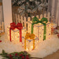 Rasmun Lighted Christmas Gift Boxes – Set of 3 Pre-Lit Waterproof Holiday Decorations for Tree, Yard & Home Décor