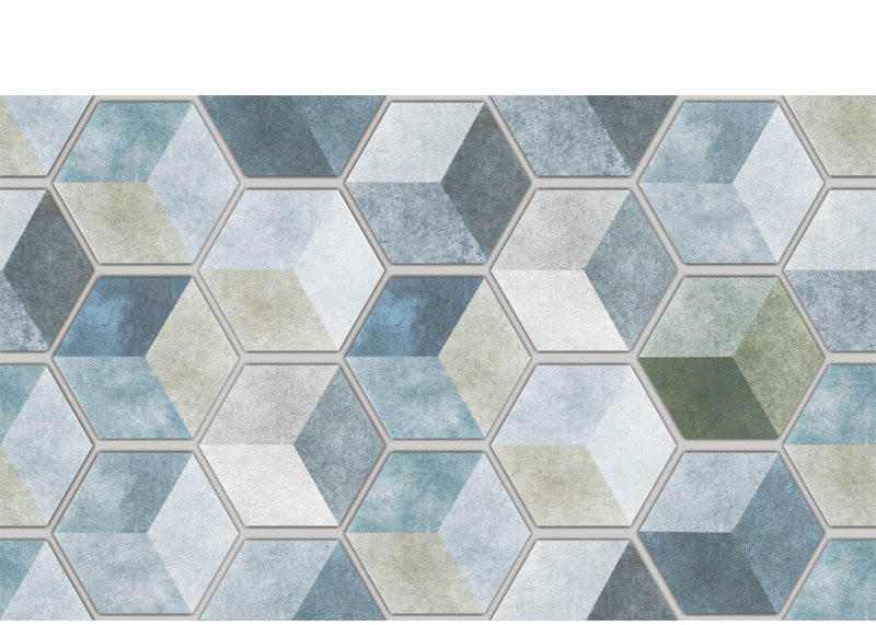 Rasmun Self-Adhesive Waterproof 3D Hexagon Wall Sticker – Peel and Stick PVC Wallpaper for Kitchen, Bathroom, Floor & Wall Décor, 60x100cm Sheet