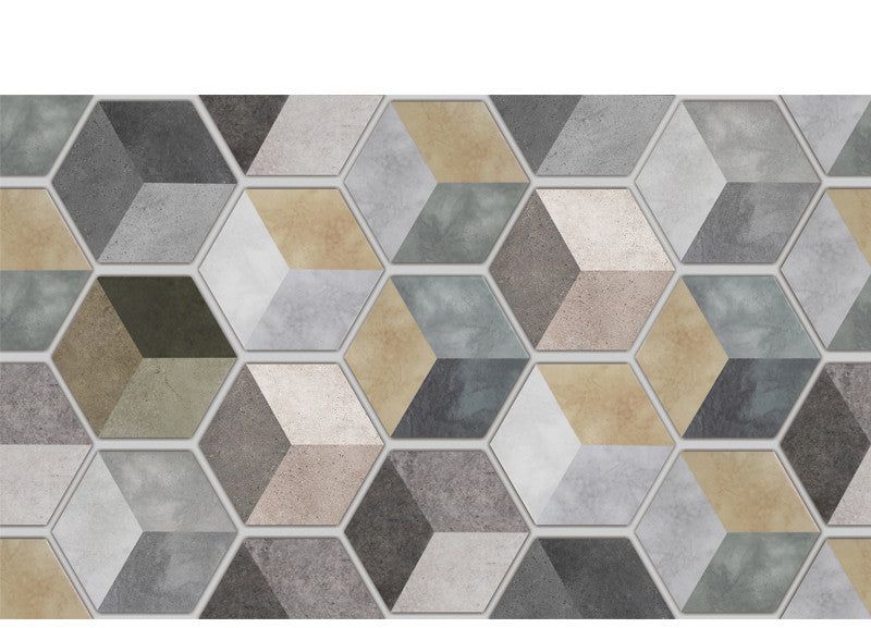Rasmun Self-Adhesive Waterproof 3D Hexagon Wall Sticker – Peel and Stick PVC Wallpaper for Kitchen, Bathroom, Floor & Wall Décor, 60x100cm Sheet