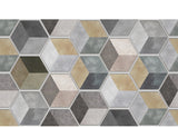 Rasmun Self-Adhesive Waterproof 3D Hexagon Wall Sticker – Peel and Stick PVC Wallpaper for Kitchen, Bathroom, Floor & Wall Décor, 60x100cm Sheet