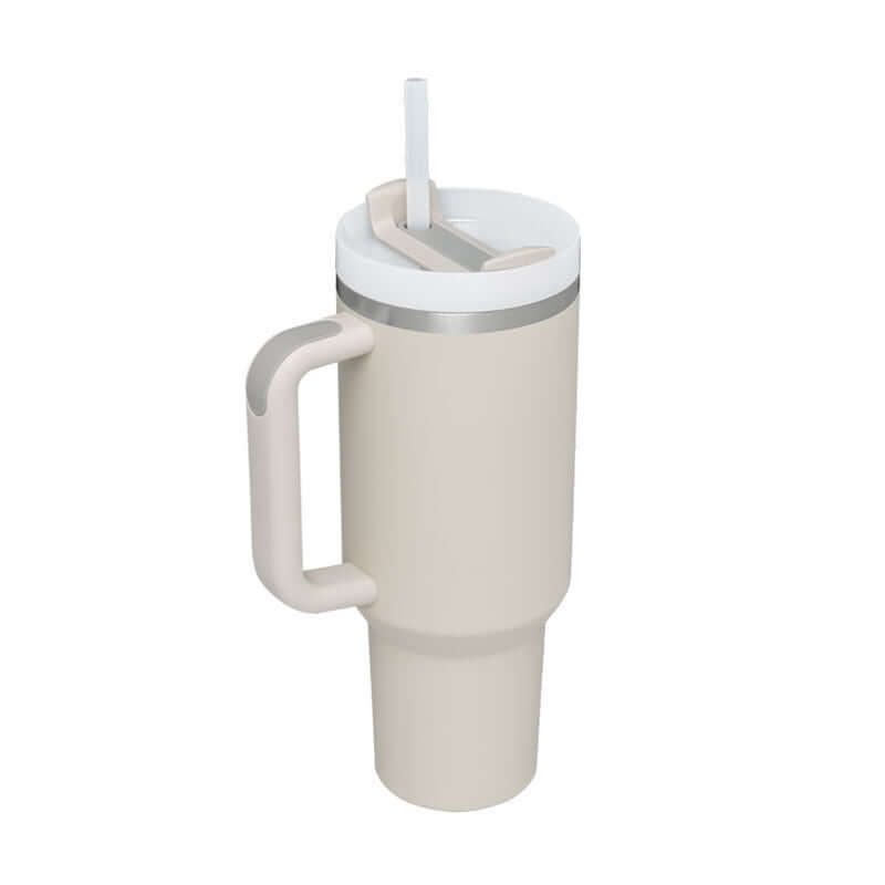 Rasmun 40 Oz Insulated Tumbler with Handle & Straw – Spill Proof