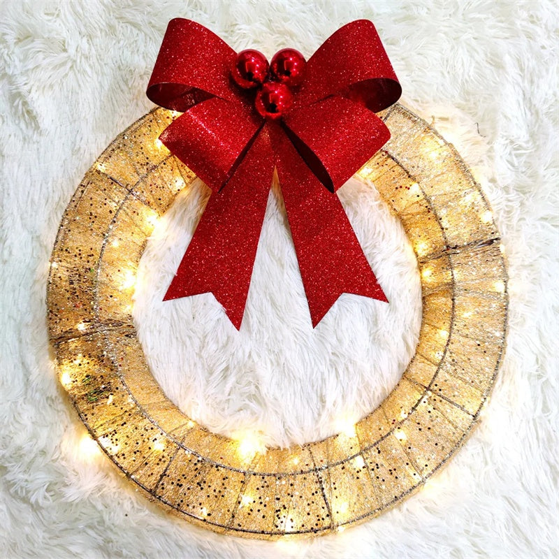 Rasmun 50CM Luminous Christmas Garland Wreath – Warm LED Lights