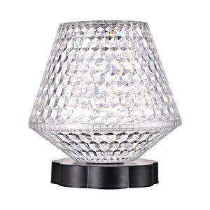 Rasmun Diamond Crystal LED Touch Table Lamp – USB Rechargeable Night Light with Dimmable Colors for Bedroom, Wedding & Restaurant Decor