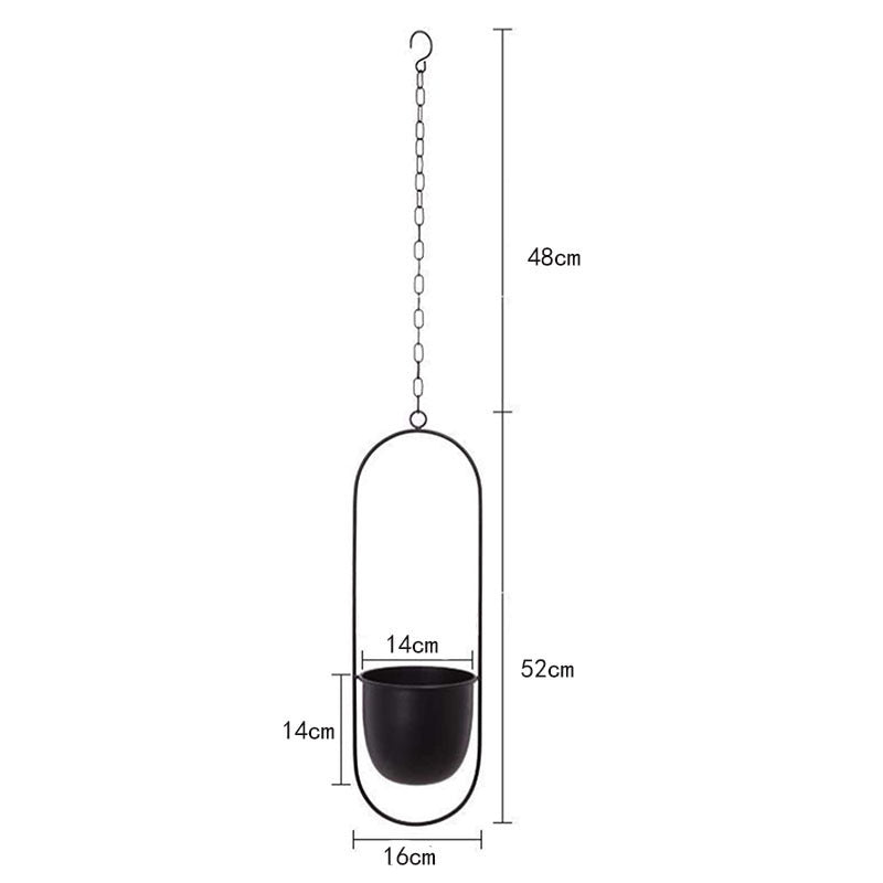 Rasmun Iron Hanging Orchid Pots – Modern Electroplated Hydroponic Planters for Home & Office Decor, Black