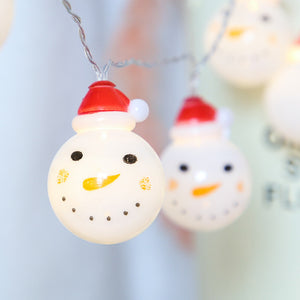 Rasmun Snowman String Lights – Christmas Decoration LED Fairy Lights with Battery, USB, or Remote Control