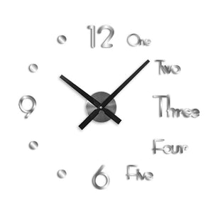 Rasmun DIY European Style Perforated Wall Clock – Modern Acrylic Wall Sticker Clock for Living Room, Bedroom, Office Decor