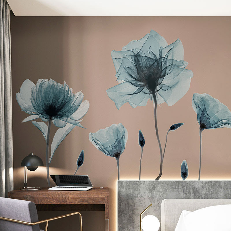 Rasmun Self-Adhesive Waterproof Wall Sticker Mural – Extra Large Plant & Flower PVC Wallpaper for Bedroom, Peel and Stick Flat Wall Decor