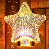 Rasmun 3D Fireworks LED Light Bulb – E27 Decorative Glass Christmas Light for Home, Tree & Holiday Décor – Multiple Festive Shapes