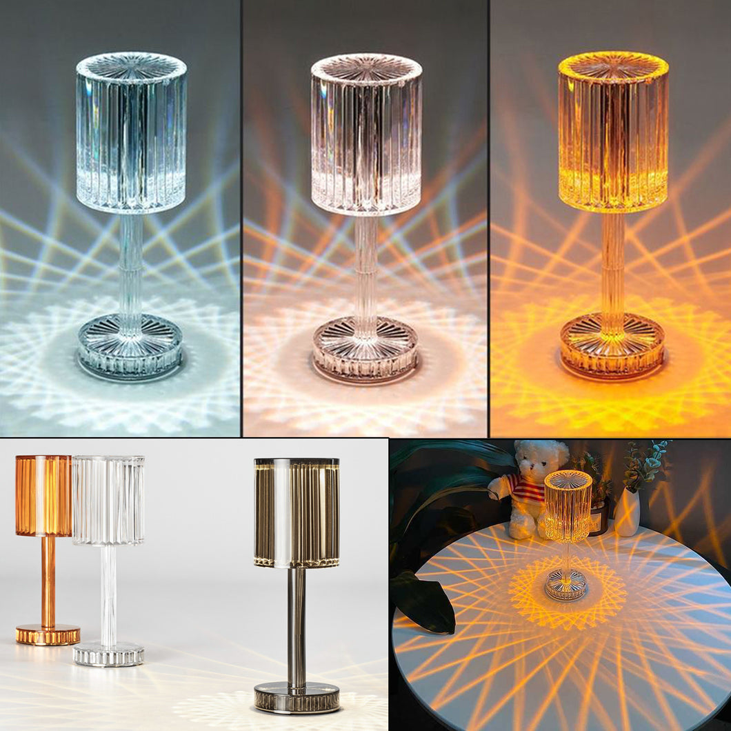 Rasmun Crystal Table Lamp – 3-Way Dimmable Touch Control LED Night Light, Elegant Diamond Design for Home, Bedroom & Hotel Decor