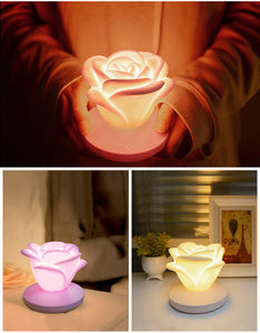 Rasmun Rose-Shaped Touch Night Light – 3-Level Dimming