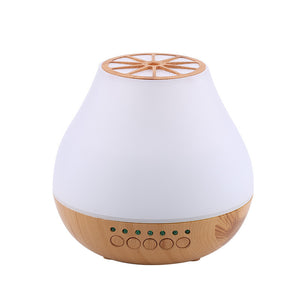 Rasmun USB Ultrasonic Essential Oil Diffuser – Silent Aroma Diffuser with Colorful Light, Light/Dark Wood Grain, Bluetooth Optional