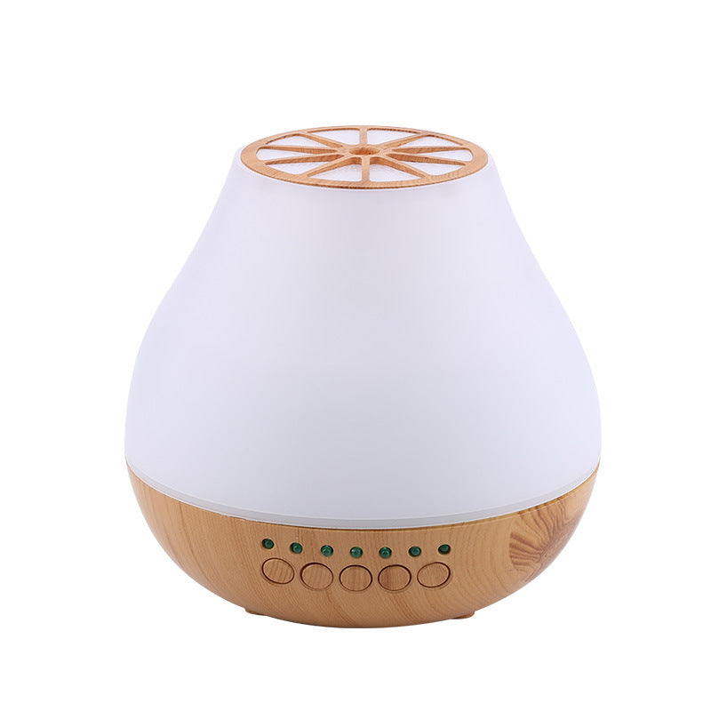 Rasmun USB Ultrasonic Essential Oil Diffuser – Silent Aroma Diffuser with Colorful Light, Light/Dark Wood Grain, Bluetooth Optional