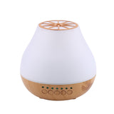 Rasmun USB Ultrasonic Essential Oil Diffuser – Silent Aroma Diffuser with Colorful Light, Light/Dark Wood Grain, Bluetooth Optional