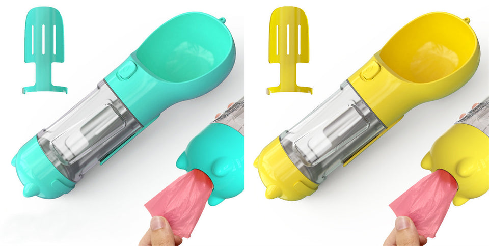 Rasmun Portable Pet Water Bottle with Food Box & Garbage Bag
