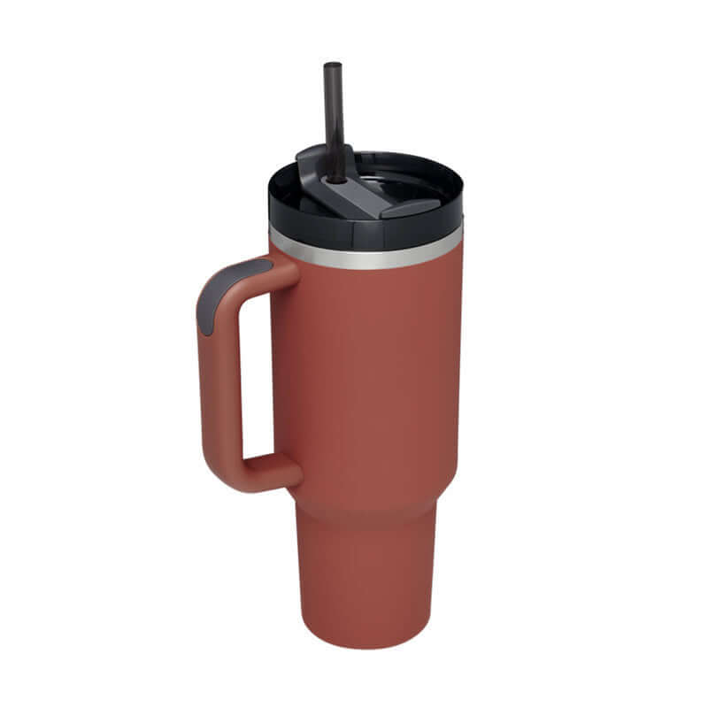Rasmun 40 Oz Insulated Tumbler with Handle & Straw – Spill Proof