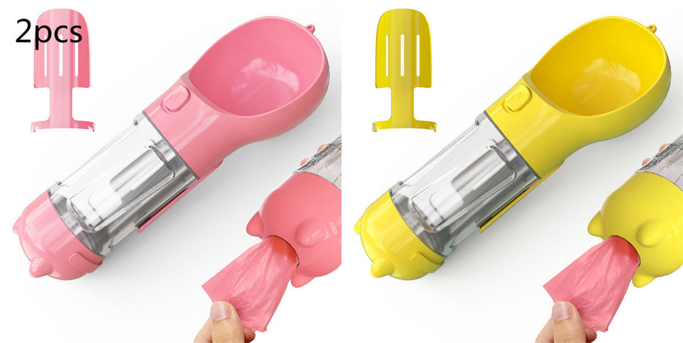 Rasmun Portable Pet Water Bottle with Food Box & Garbage Bag