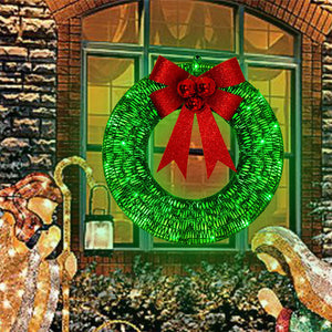 Rasmun 50CM Luminous Christmas Garland Wreath – Warm LED Lights