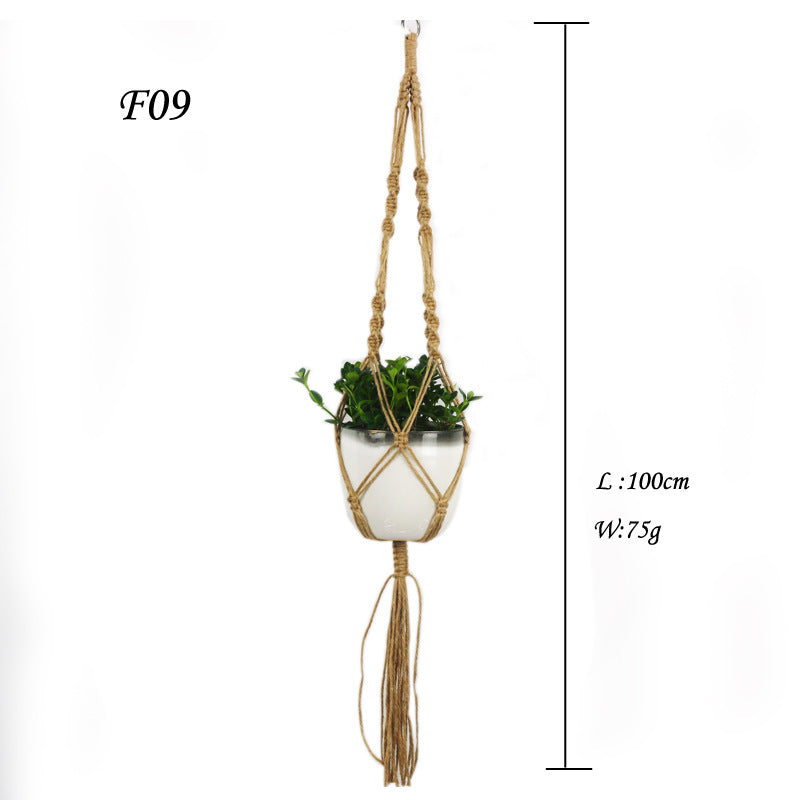 Rasmun Macrame Bead Hanging Basket – Cotton Rope Plant Hanger, Durable Net for Indoor & Outdoor Display