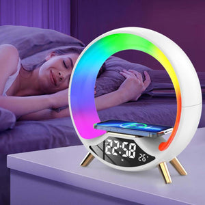Rasmun O Light – 3-in-1 Wireless Charging Night Light with Bluetooth Speaker, Alarm Clock & Sunrise Wake-Up Lamp