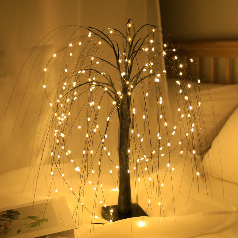 Rasmun Scene Arrangement Copper Wire Lights – 192 LED Decorative Illusion Tree Night Light with USB/Battery Power for Home, Events & Displays
