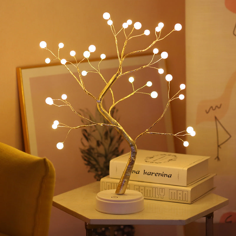 Rasmun Tree Light with Touch Switch – Adjustable Pearl Star Night Light