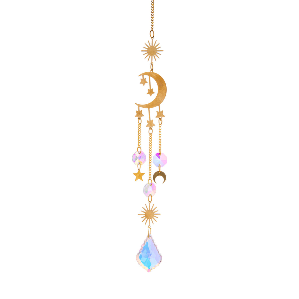 Rasmun Galaxy Crystal Sun Catcher – Sparkling Lighting Wind Chime Pendant for Home