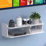 Rasmun Punch-Free Set-Top Box Shelf – Router Wall Rack, Plastic Floating Display Storage
