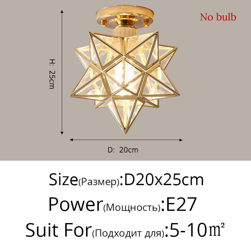 Rasmun Nordic Five Star Ceiling Lamp – LED Flush Mount Light with Warm & Tri-Color Modes for Hallway, Balcony, Porch & Modern Interiors