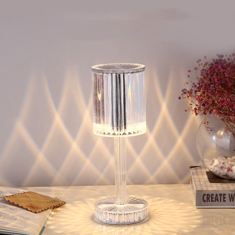 Rasmun Crystal Table Lamp – 3-Way Dimmable Touch Control LED Night Light, Elegant Diamond Design for Home, Bedroom & Hotel Decor