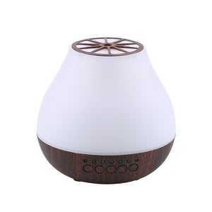 Rasmun USB Ultrasonic Essential Oil Diffuser – Silent Aroma Diffuser with Colorful Light, Light/Dark Wood Grain, Bluetooth Optional