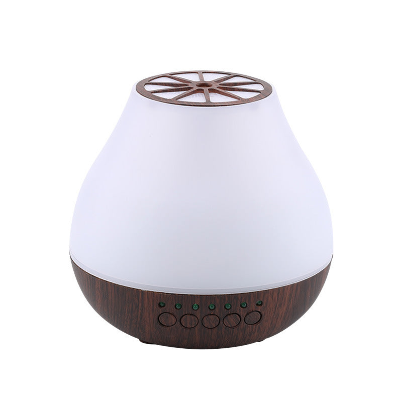 Rasmun USB Ultrasonic Essential Oil Diffuser – Silent Aroma Diffuser with Colorful Light, Light/Dark Wood Grain, Bluetooth Optional