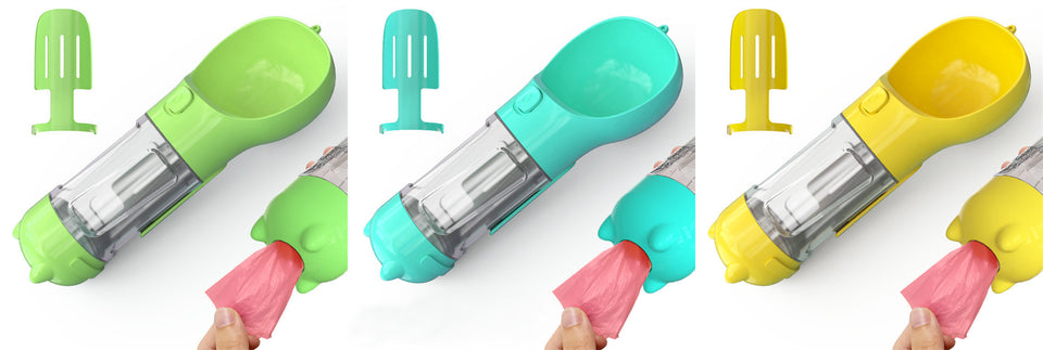 Rasmun Portable Pet Water Bottle with Food Box & Garbage Bag