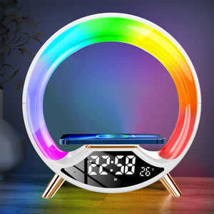 Rasmun O Light – 3-in-1 Wireless Charging Night Light with Bluetooth Speaker, Alarm Clock & Sunrise Wake-Up Lamp