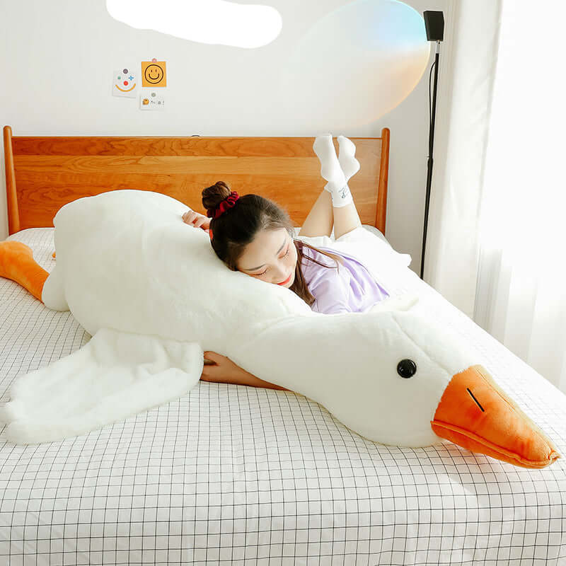 Rasmun Cute Big White Geese Pillow Plush Toy – Soft Hugging Plush