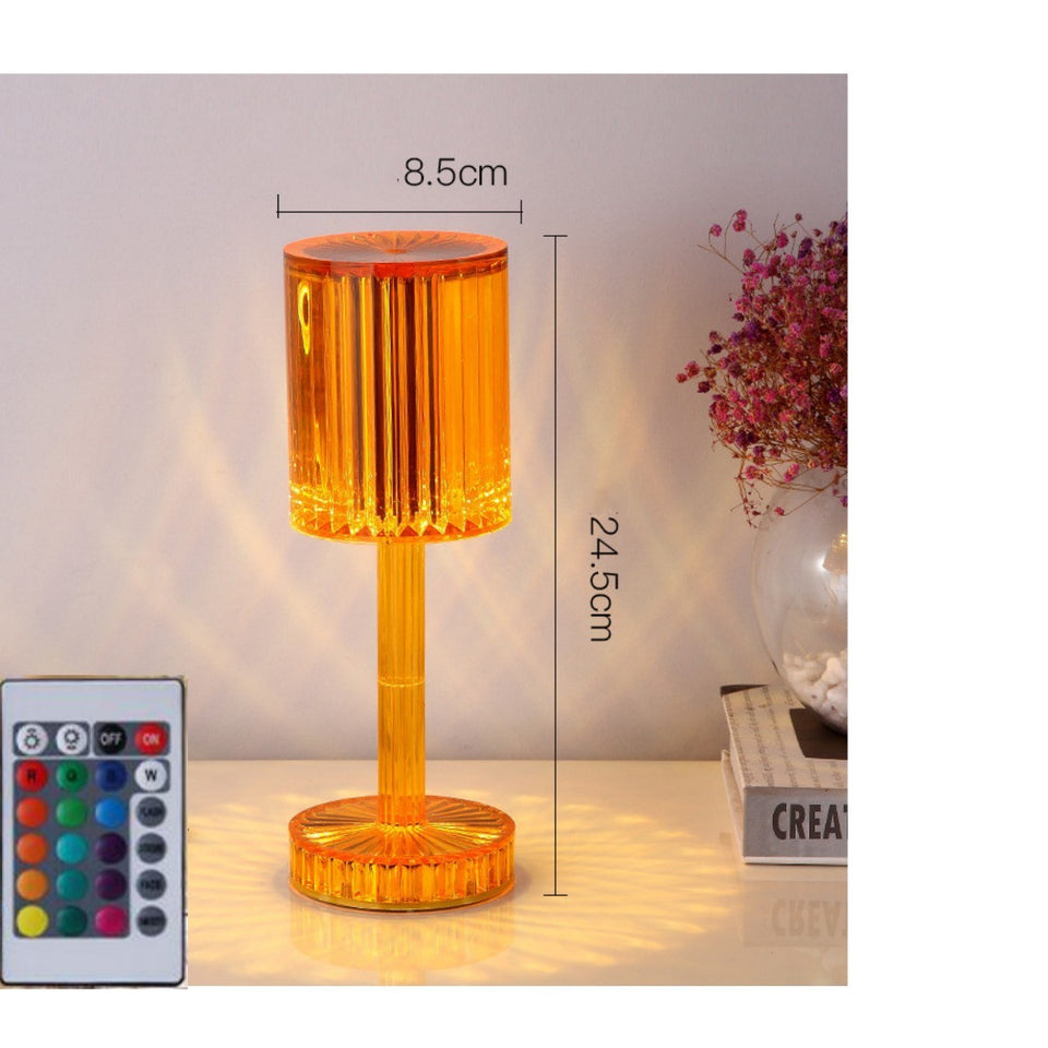 Rasmun Crystal Table Lamp – 3-Way Dimmable Touch Control LED Night Light, Elegant Diamond Design for Home, Bedroom & Hotel Decor