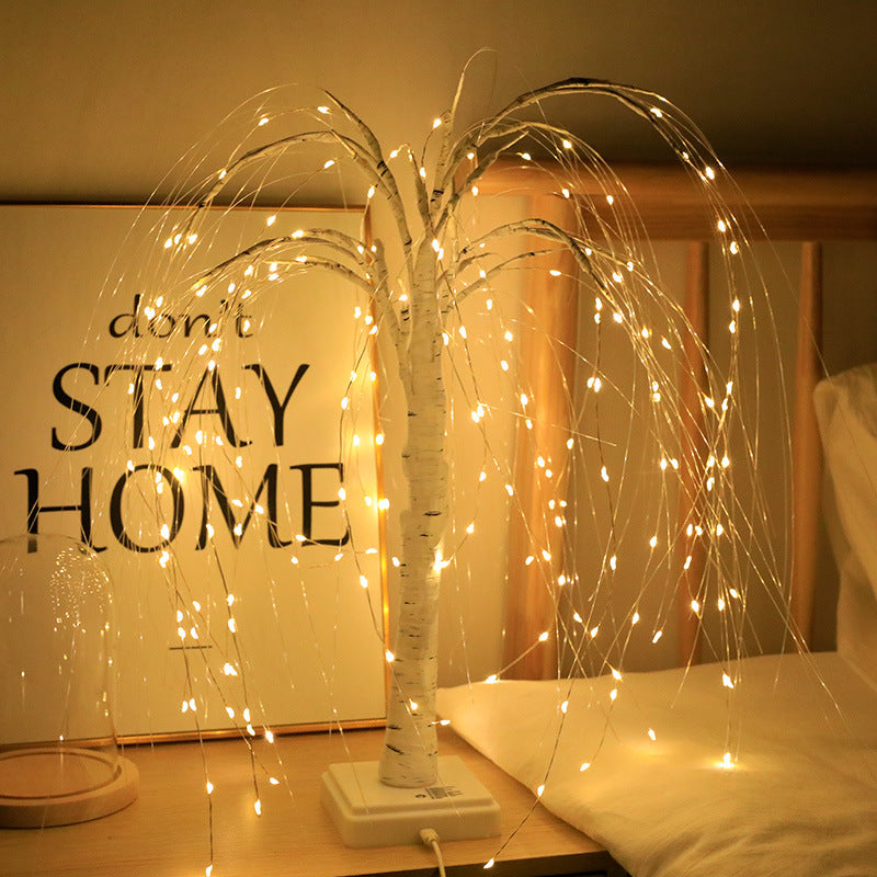 Rasmun Scene Arrangement Copper Wire Lights – 192 LED Decorative Illusion Tree Night Light with USB/Battery Power for Home, Events & Displays