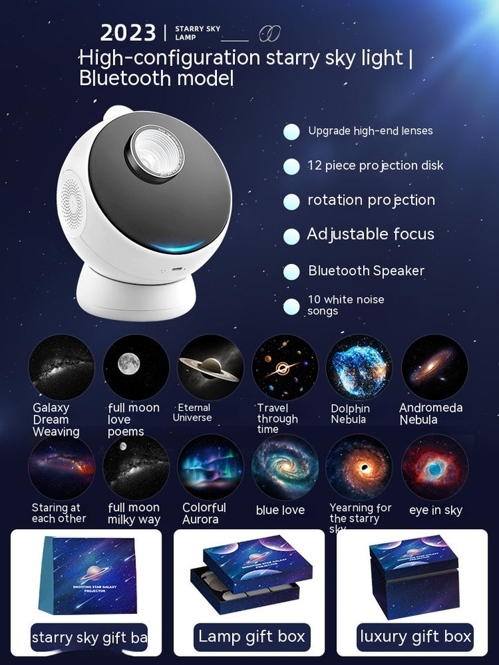 Rasmun Star Light Projector – Galaxy Ambience Light with Bluetooth & Meteor Mode, Built-in Battery, Ideal for Bedroom & Parties