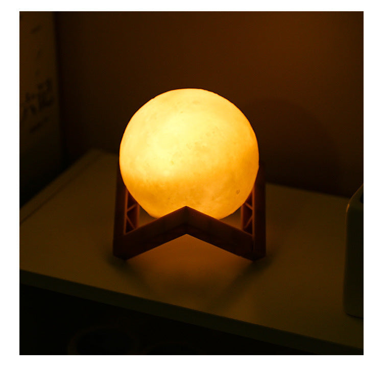 Rasmun 3D Print Rechargeable Moon Lamp – Touch Switch LED Night Light for Bedroom Decor & Gifts