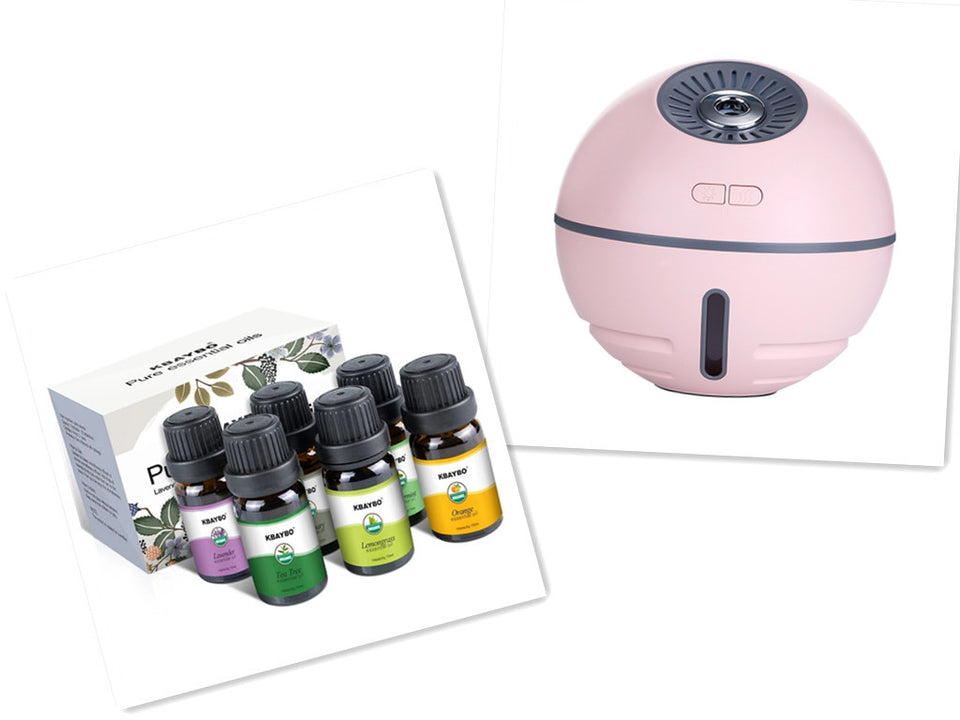 Rasmun Rechargeable Mini Humidifier with LED Light & Fan – 300ML Ultrasonic Aroma Diffuser, USB Portable, 2000mAh Battery