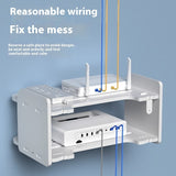 Rasmun Punch-Free Set-Top Box Shelf – Router Wall Rack, Plastic Floating Display Storage