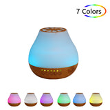Rasmun USB Ultrasonic Essential Oil Diffuser – Silent Aroma Diffuser with Colorful Light, Light/Dark Wood Grain, Bluetooth Optional