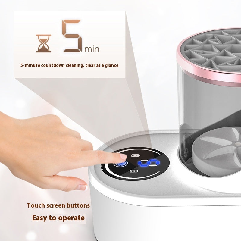 Rasmun Electric Makeup Brush Cleaner – Rechargeable Automatic Cleaning & Drying Station with Disinfecting Function for All Brush Types