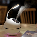 Rasmun Rechargeable Mini Humidifier with LED Light & Fan – 300ML Ultrasonic Aroma Diffuser, USB Portable, 2000mAh Battery