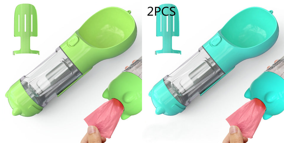 Rasmun Portable Pet Water Bottle with Food Box & Garbage Bag
