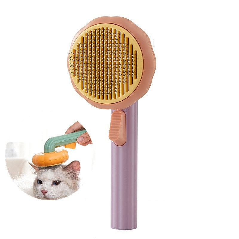 Rasmun Cat Brush – Handheld Steel Wire Self-Cleaning Pet Comb